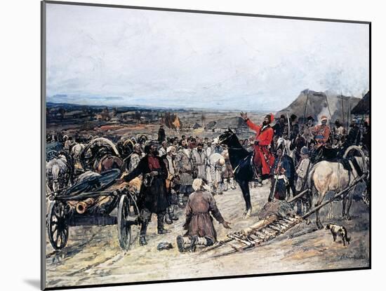 Donation of Guns to Pugachev-Mikhail Ivanovich Avilov-Mounted Giclee Print