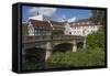 Donau Bridge, crossing the River Danube, Donauschingen (Donaueschingen), Black Forest, Baden-Wurtte-James Emmerson-Framed Stretched Canvas