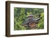 Dong village in the mountain, Zhaoxing, Guizhou Province, China.-Keren Su-Framed Photographic Print