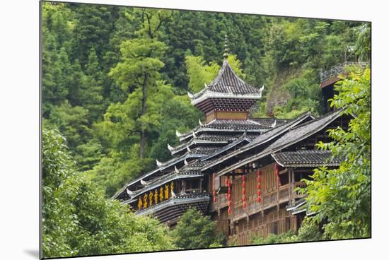 Dong village in the mountain, Zhaoxing, Guizhou Province, China.-Keren Su-Mounted Photographic Print