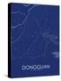 Dongguan, China Blue Map-null-Stretched Canvas