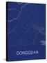 Dongguan, China Blue Map-null-Stretched Canvas