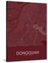 Dongguan, China Red Map-null-Stretched Canvas