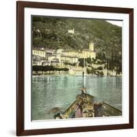 Dongo (Italy), the Village Seen of Lake Como, Circa 1890-Leon, Levy et Fils-Framed Photographic Print