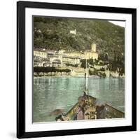 Dongo (Italy), the Village Seen of Lake Como, Circa 1890-Leon, Levy et Fils-Framed Photographic Print