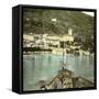 Dongo (Italy), the Village Seen of Lake Como, Circa 1890-Leon, Levy et Fils-Framed Stretched Canvas