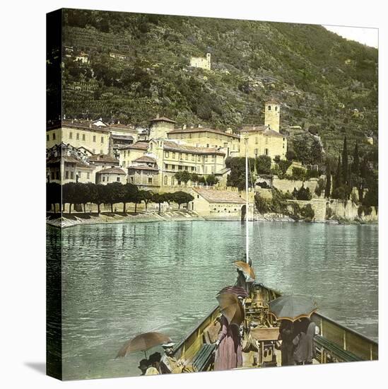 Dongo (Italy), the Village Seen of Lake Como, Circa 1890-Leon, Levy et Fils-Stretched Canvas