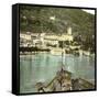 Dongo (Italy), the Village Seen of Lake Como, Circa 1890-Leon, Levy et Fils-Framed Stretched Canvas