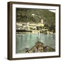 Dongo (Italy), the Village Seen of Lake Como, Circa 1890-Leon, Levy et Fils-Framed Photographic Print