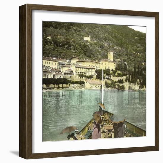 Dongo (Italy), the Village Seen of Lake Como, Circa 1890-Leon, Levy et Fils-Framed Photographic Print