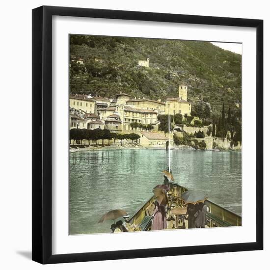 Dongo (Italy), the Village Seen of Lake Como, Circa 1890-Leon, Levy et Fils-Framed Photographic Print