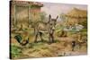 Donkey and Farmyard Fowl-Carl Donner-Stretched Canvas