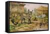 Donkey and Farmyard Fowl-Carl Donner-Framed Stretched Canvas