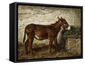 Donkey at Crib-Filippo Palizzi-Framed Stretched Canvas