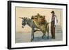 Donkey Carrying Produce-null-Framed Art Print