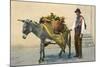 Donkey Carrying Produce-null-Mounted Art Print