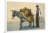 Donkey Carrying Produce-null-Framed Art Print