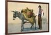 Donkey Carrying Produce-null-Framed Art Print