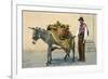 Donkey Carrying Produce-null-Framed Art Print