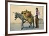 Donkey Carrying Produce-null-Framed Art Print