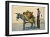 Donkey Carrying Produce-null-Framed Premium Giclee Print