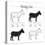 Donkey Cut Scheme - B&W-ONiONAstudio-Stretched Canvas