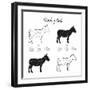 Donkey Cut Scheme - B&W-ONiONAstudio-Framed Premium Giclee Print