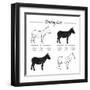 Donkey Cut Scheme - B&W-ONiONAstudio-Framed Art Print