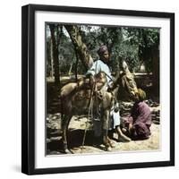 Donkey Drivers in Cairo (Egypt)-Leon, Levy et Fils-Framed Photographic Print