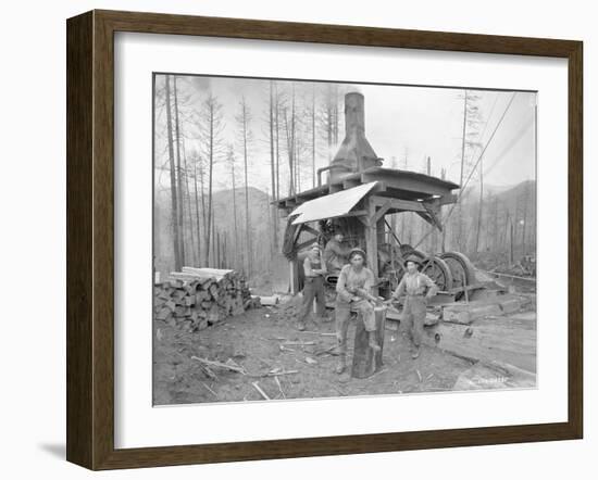 Donkey Engine at West Fork Logging Company, 1920-Marvin Boland-Framed Giclee Print