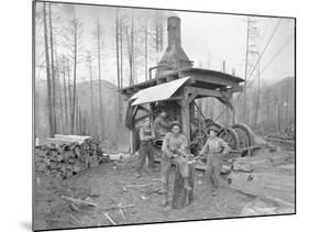 Donkey Engine at West Fork Logging Company, 1920-Marvin Boland-Mounted Giclee Print