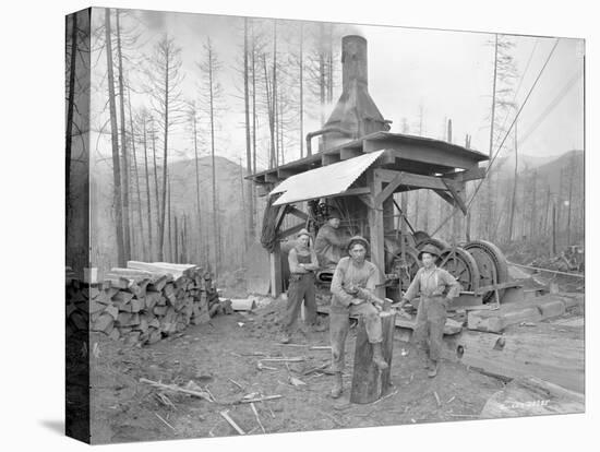 Donkey Engine at West Fork Logging Company, 1920-Marvin Boland-Stretched Canvas