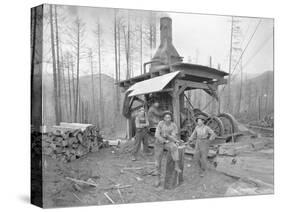 Donkey Engine at West Fork Logging Company, 1920-Marvin Boland-Stretched Canvas