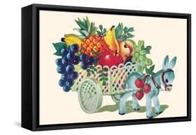 Donkey Fruit Cart-null-Framed Stretched Canvas