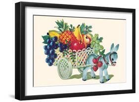 Donkey Fruit Cart-null-Framed Art Print