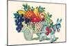 Donkey Fruit Cart-null-Mounted Art Print