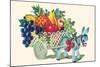 Donkey Fruit Cart-null-Mounted Art Print