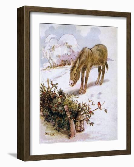 Donkey in Snow 1927-Alan Wright and Anne Anderson-Framed Art Print