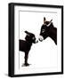 Donkey Mother and Baby on White, 2020, (Pen and Ink)-Mike Davis-Framed Giclee Print