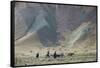 Donkeys and Farmers Make their Way Home Near Band-E Amir, Afghanistan, Asia-Alex Treadway-Framed Stretched Canvas