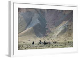 Donkeys and Farmers Make their Way Home Near Band-E Amir, Afghanistan, Asia-Alex Treadway-Framed Photographic Print