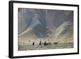 Donkeys and Farmers Make their Way Home Near Band-E Amir, Afghanistan, Asia-Alex Treadway-Framed Photographic Print