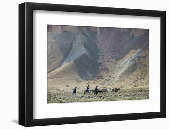 Donkeys and Farmers Make their Way Home Near Band-E Amir, Afghanistan, Asia-Alex Treadway-Framed Photographic Print