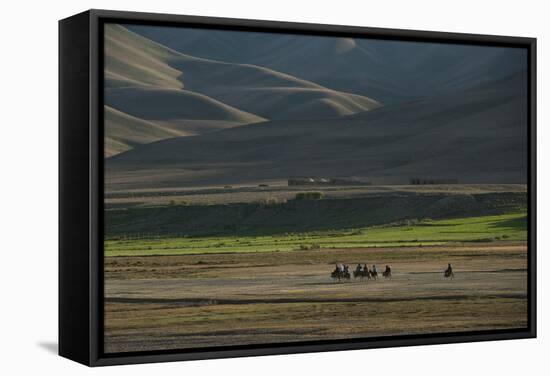 Donkeys are the Main Source of Transport in Rural Bamiyan Province, Afghanistan, Asia-Alex Treadway-Framed Stretched Canvas