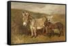 Donkeys out on the Moor, C.1890 (Oil on Canvas)-John Emms-Framed Stretched Canvas