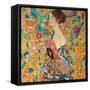 Donna con ventaglio-Gustav Klimt-Framed Stretched Canvas