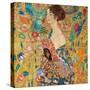 Donna con ventaglio-Gustav Klimt-Stretched Canvas