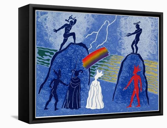 Donner and Froh Make Rainbow Bridge for Gods to Cross to Valhalla: Illustration for 'Das Rheingold'-Phil Redford-Framed Stretched Canvas