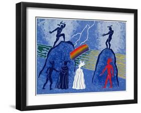 Donner and Froh Make Rainbow Bridge for Gods to Cross to Valhalla: Illustration for 'Das Rheingold'-Phil Redford-Framed Giclee Print