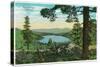 Donner Lake, California from Ridge - Donner Lake, CA-Lantern Press-Stretched Canvas